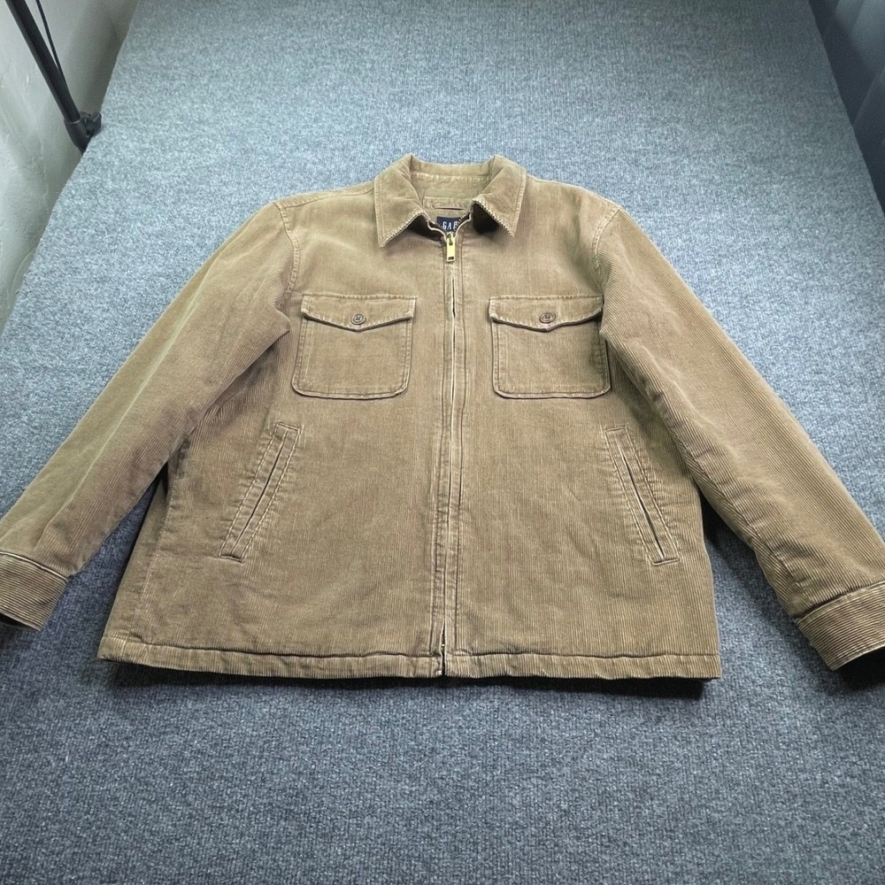 GAP Corduroy Jacket Mens XL Tan Brown Quilted Lined Full Zip Workwear‎ 206228-00